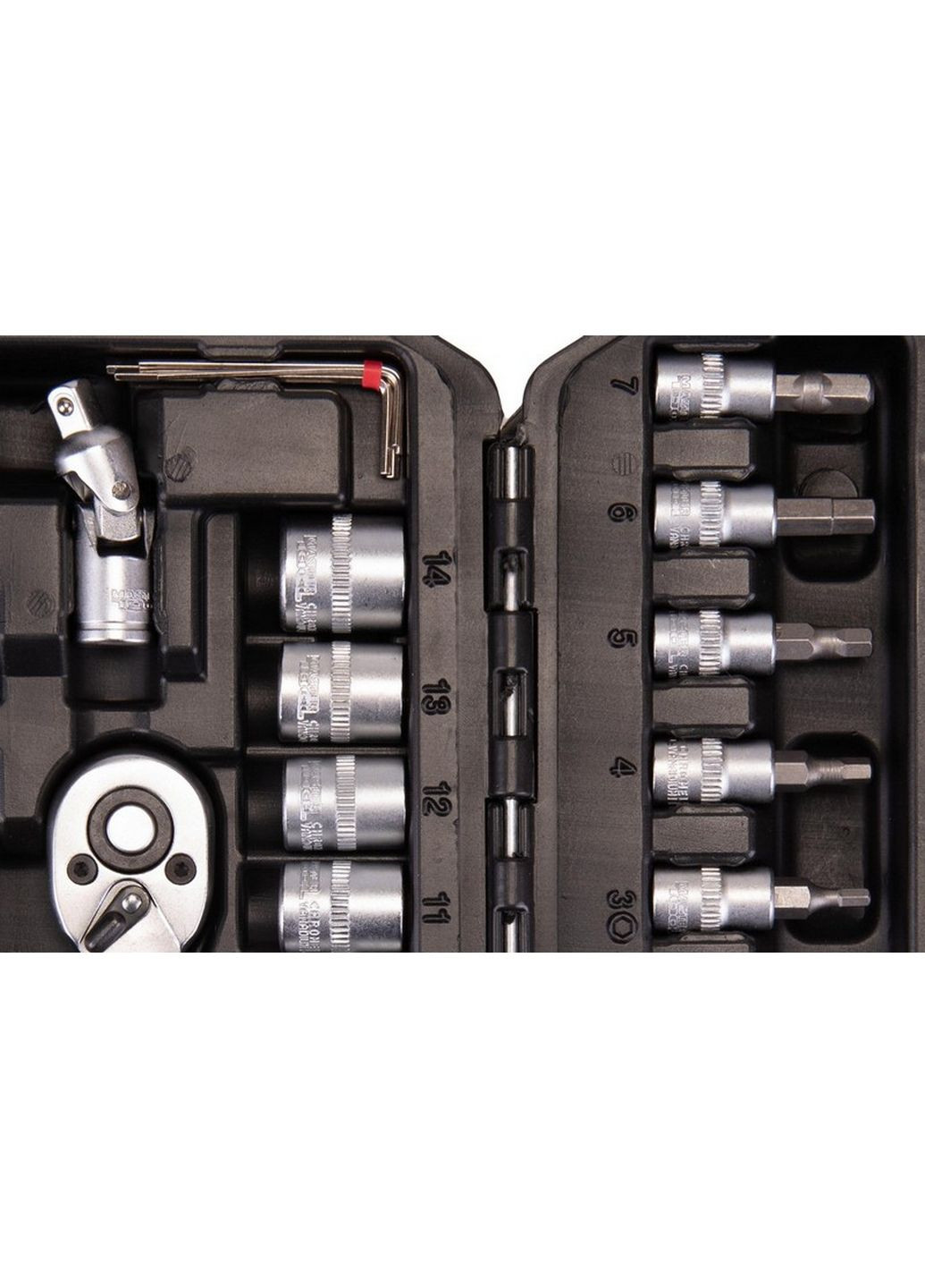 Набор насадок торцевых CrV 1/4" 4-14 мм, 46 шт Master Tool (288047205)