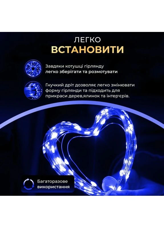 Гірлянда роса на пульті 200 метрів на 2000 led світлодіодів крапля на зеленому дроті синя 2000L200MGBL Garlando (377847125)