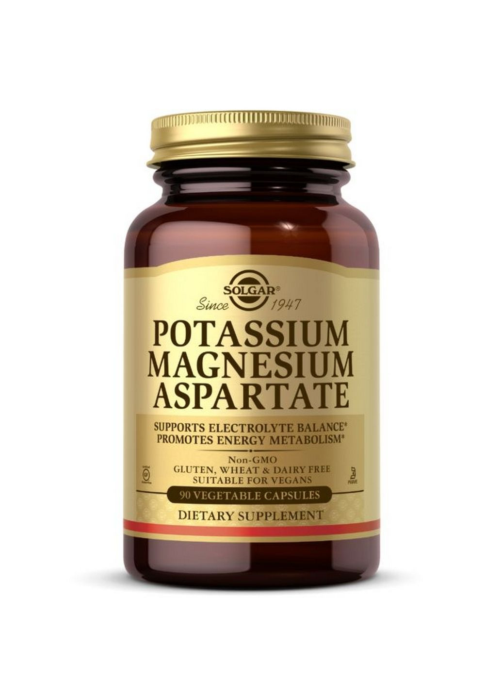 Витамины и минералы Potassium Magnesium Aspartate, 90 вегакапсул Solgar (293480077)