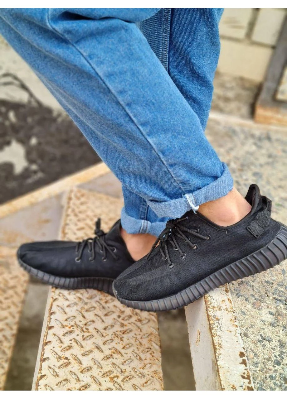 Чорні кросівки чоловічі adidas yeezy boost 350 mono black v2 адідас ізі буст чорні демісезон No Brand