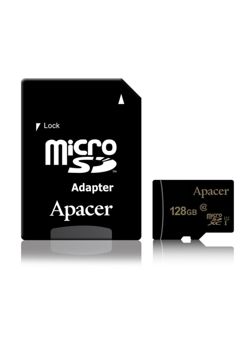 Карта памяти MicroSDXC 128Gb class 10 (adapter SD) AP128GMCSX10U1-R Apacer (276714130)