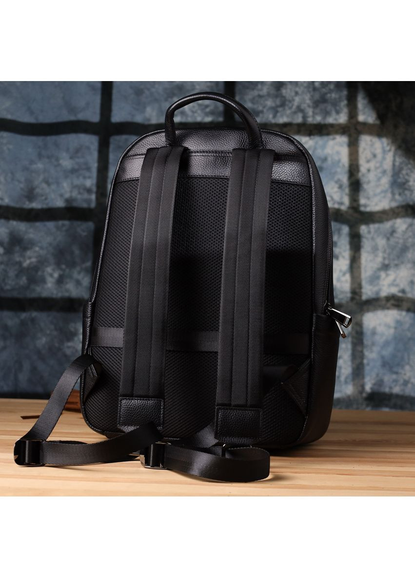 Вместительный рюкзак для мужчин из натуральной кожи 23045 Черный Vintage (357437609)