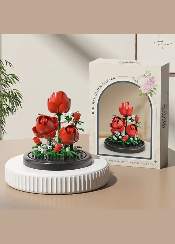 Конструктор квіти 3д 152 деталей на підставці (5558) No Brand (338625901)