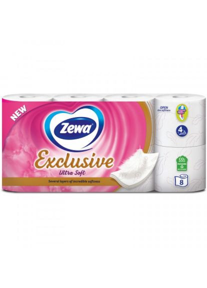 Туалетний папір (7322541046532/7322541191041) Zewa exclusive ultra soft 4 шари 8 рулонів (268143568)