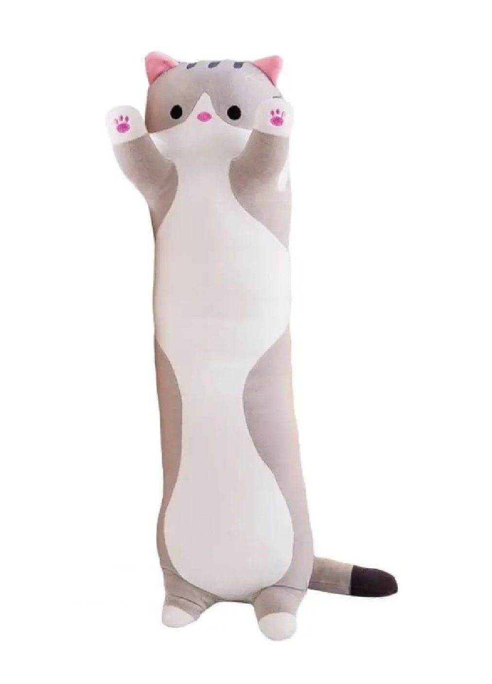 М'яка іграшка обіймашка подушка антистрес довга плюшева кішка кіт Батон для дітей дорослих 130 см (476565-Prob) Сіра Unbranded (284667321)