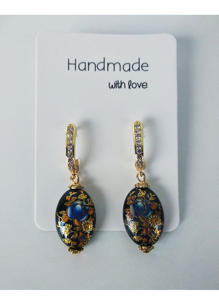 Серьги ручной работы с японской бусиной Tensha No Brand (370792117)