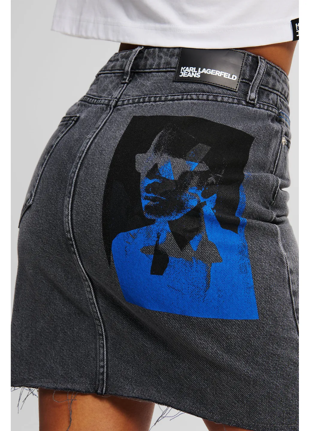 Темно-серая джинсовая с рисунком юбка Karl Lagerfeld Jeans