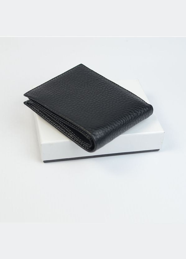 Міні гаманець чоловічий шкіряний горизонтальний маленький чорний портмоне затискач для купюр на магн No Brand (316715418)