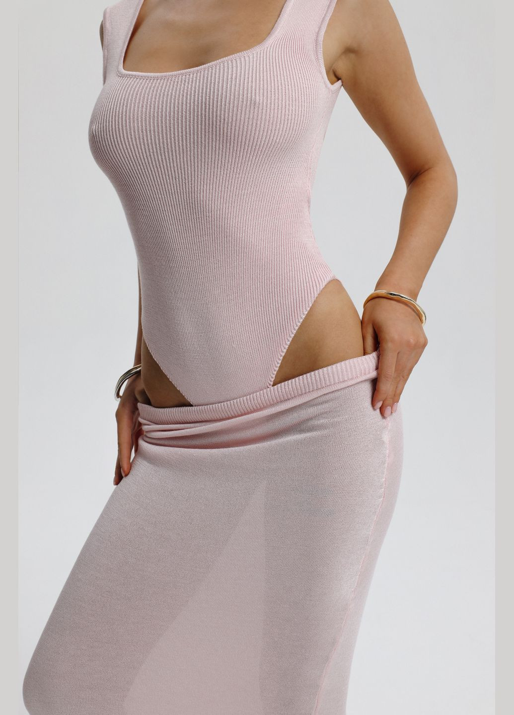 Розовая юбка макси розовый 2100 Papaya