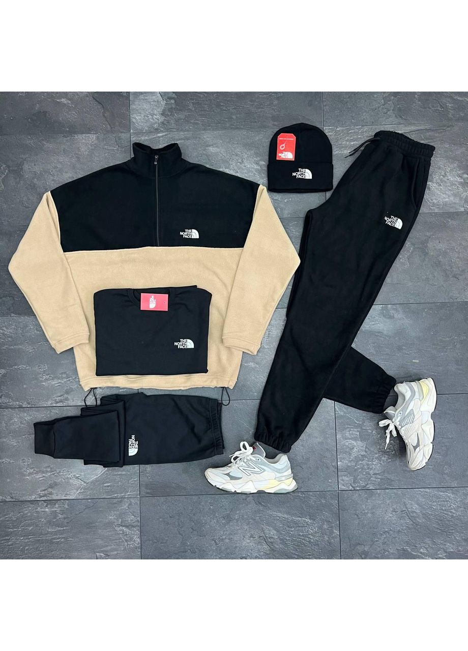 Мужской осенний спортивный костюм на флисе 5в1 TNF бежевый No Brand (355803583)