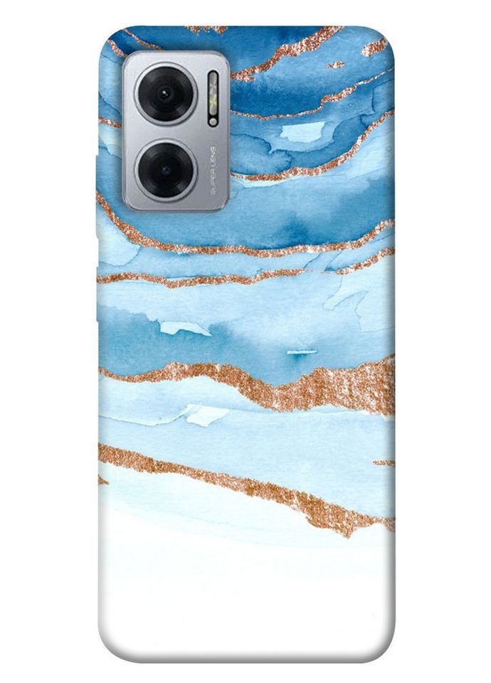 Чехол с принтом для Xiaomi Redmi Note 11E / на Ксемые, сяомые, ксиомы редми ноте 11е Небесно-золотой мрамор No Brand (339059984)