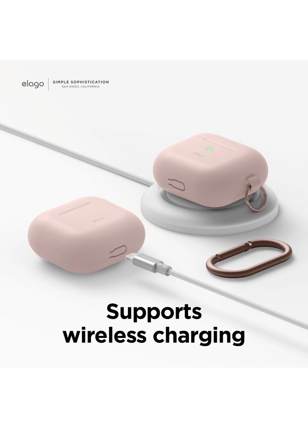 Чохол Hang Silicone Case Sand Pink для Airpods 3rd Gen Elago (302652206)