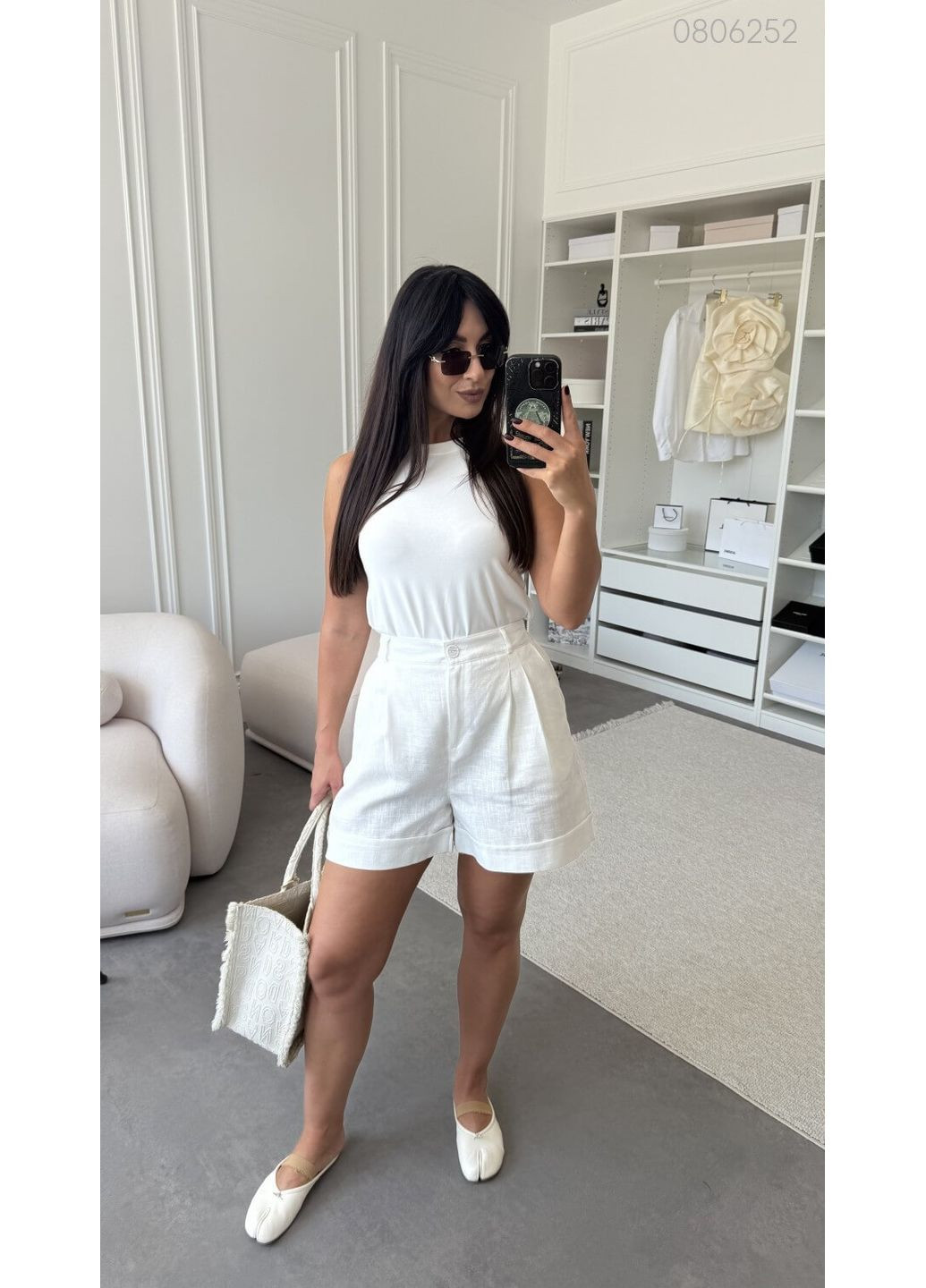 Женские шорты Шорты №9 (белый) 0806252 Peony (352261076)