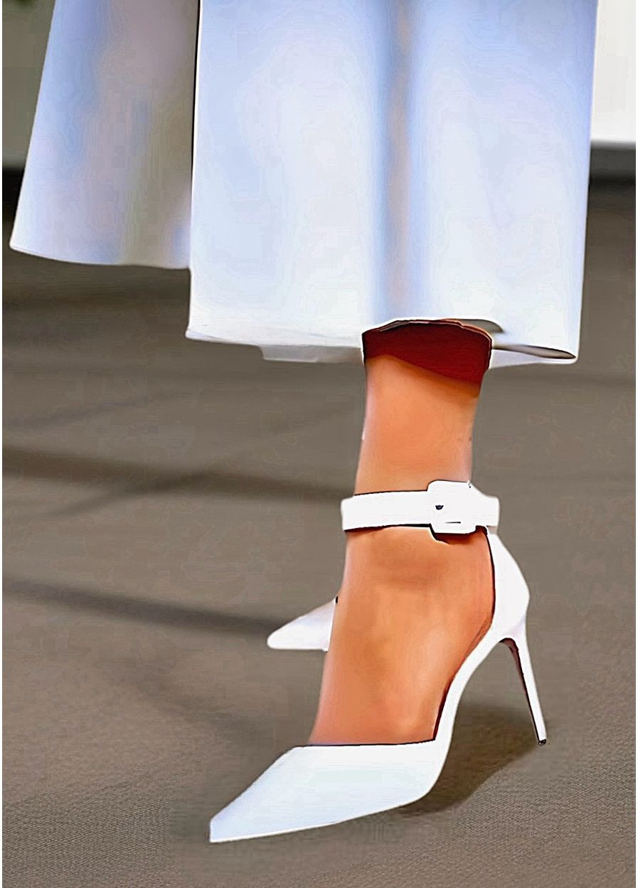 Босоніжки білі на шпильці No Brand (348056844)