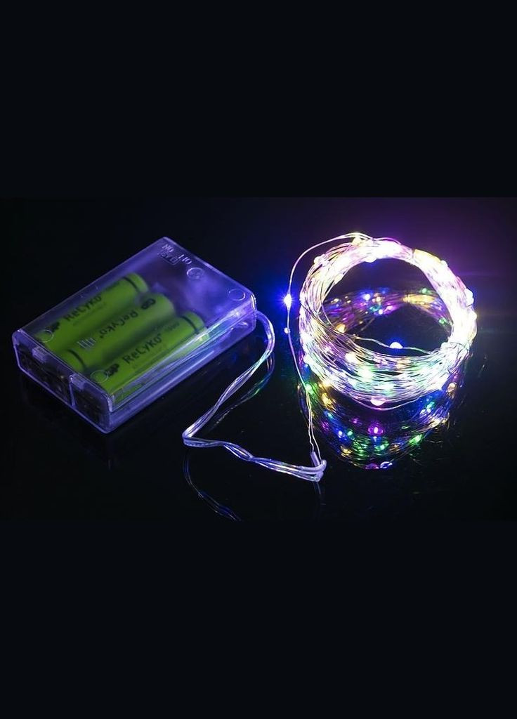 Світлодіодна гірлянда "Ниточка" на батарейках RJ-04 з 100 LED лампочками, довжина 10м. Bambi (307150812)