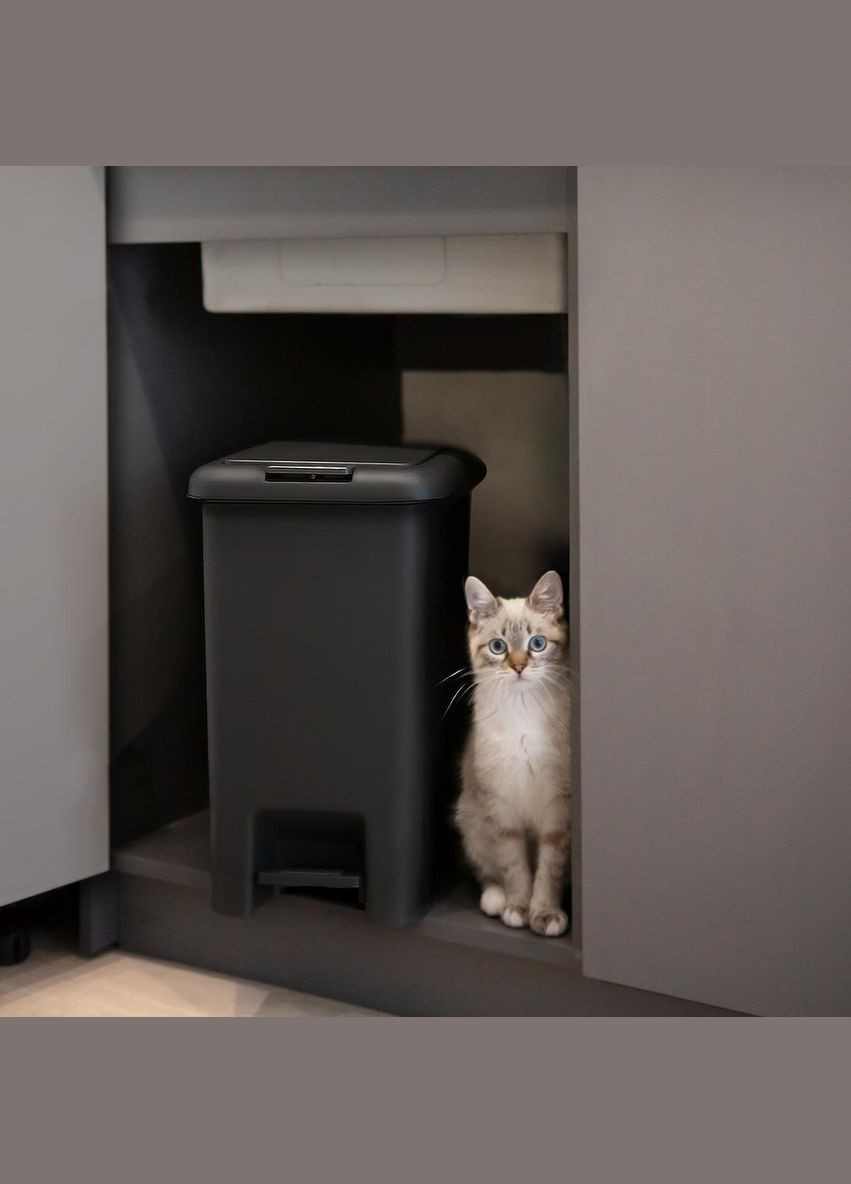 Відро для сміття з кришкою та педаллю BIN-01 10L ANTHRACITE MVM (317254070)