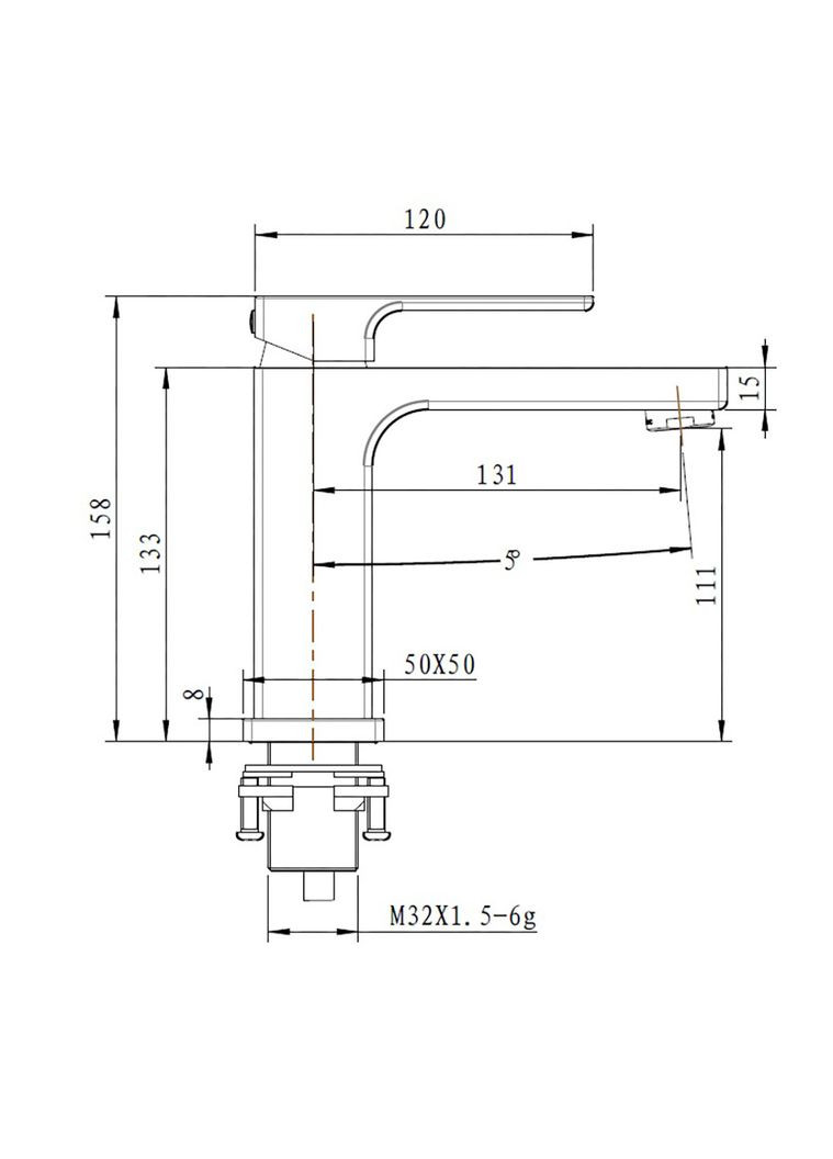 Змішувач для умивальника G1017-9, збройова сталь GAPPO (316089058)