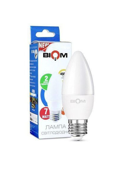 Лампа BT-568 С37 7W Е27 4500K BIOM (360890266)