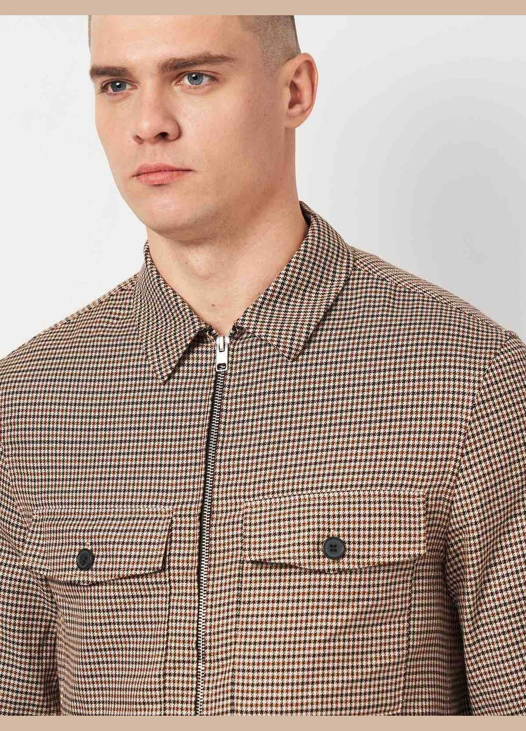 Бежева демісезонна куртка-сорочка H&M