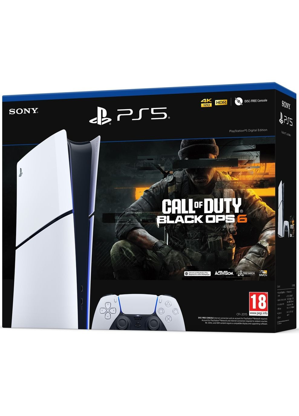 Ігрова приставка PlayStation 5 Slim Digital Edition, White, без Blu-ray приводу + гра Call of Duty: Black Ops 6 (код активації) Sony (360605573)