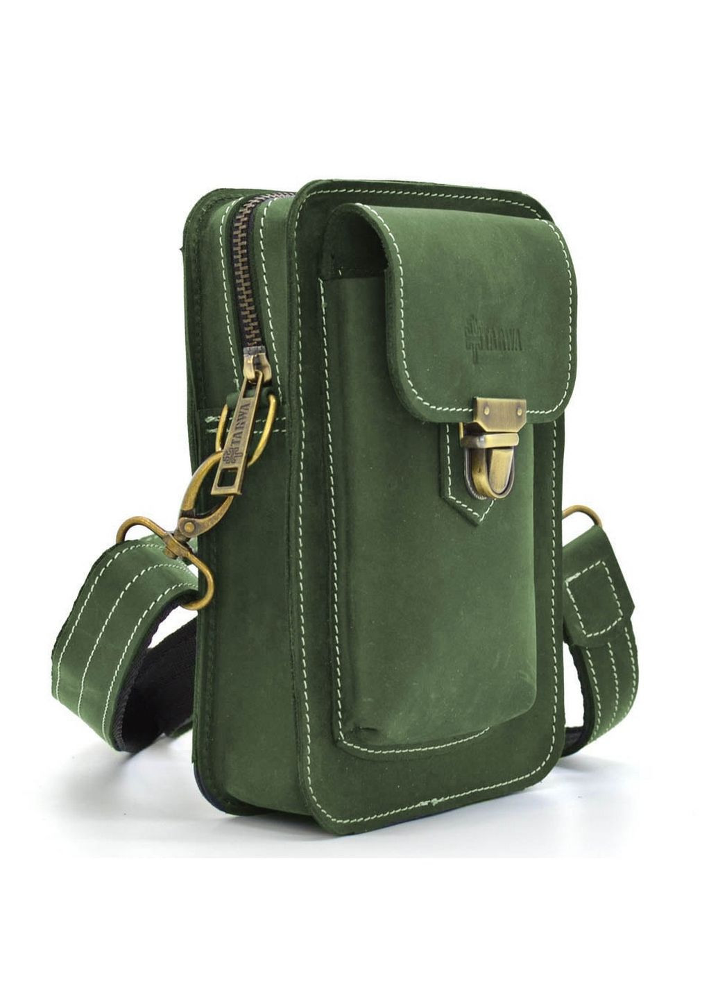 Мужская кожаная сумка на пояс 20х13.5х5 см TARWA (315874986)