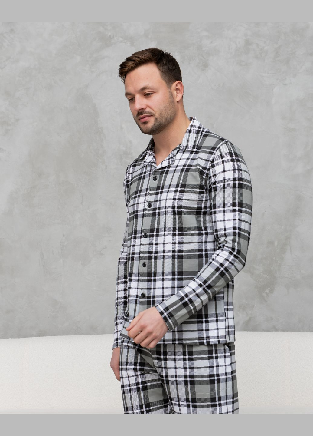 Оливковая (хаки) мужской комплект на пуговицах Tom John