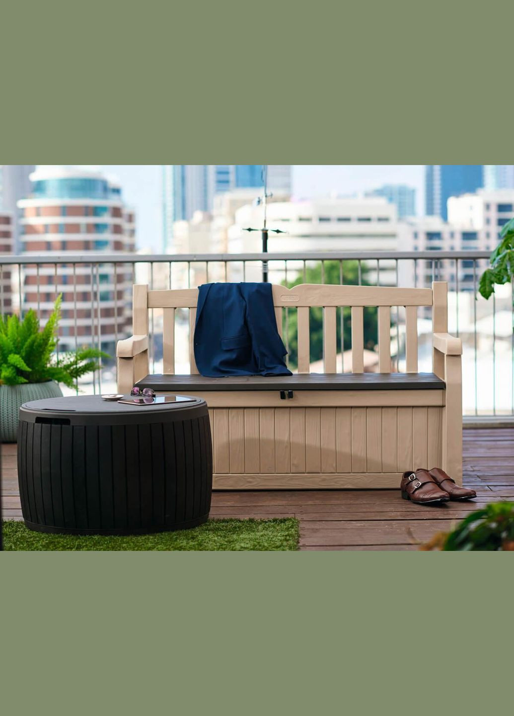 Стіл-cундук для зберігання речей пластиковий CIRCA 132 л (17202369) Keter (334006718)