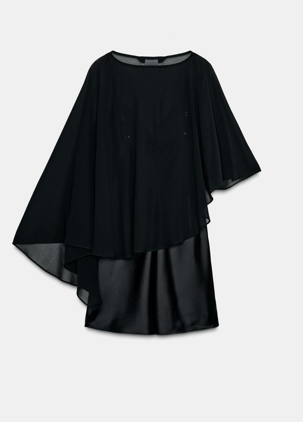 Черное платье Zara однотонное