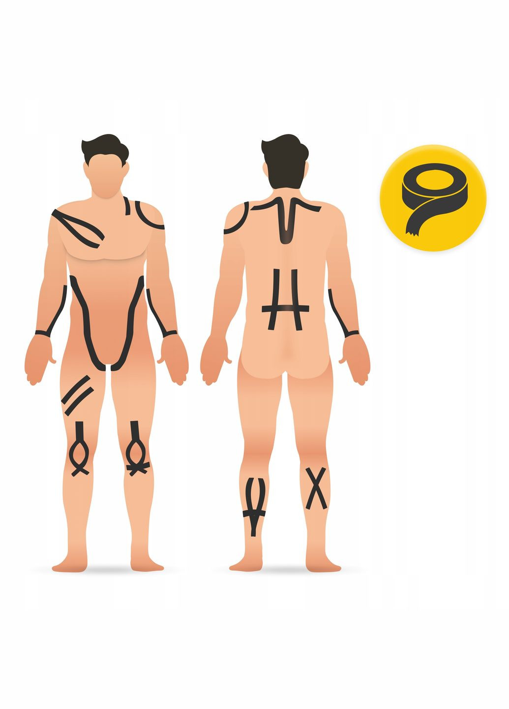 Лента кинезиологическая (кинезио тейп) 5 см x 31 м Black (P-5905973405522) 4FIZJO (345707423)