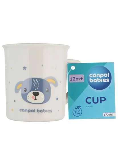 Набор детской посуды CUTE ANIMALS кружка пластикова, блакитна (4/413_blu2) Canpol Babies CUTE ANIMALS кружка пластикова, блакитна (381486215)