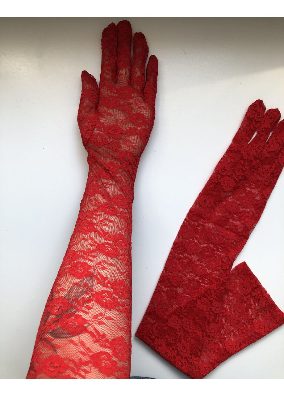 Длинные кружевные перчатки ажурные No Brand (353492379)