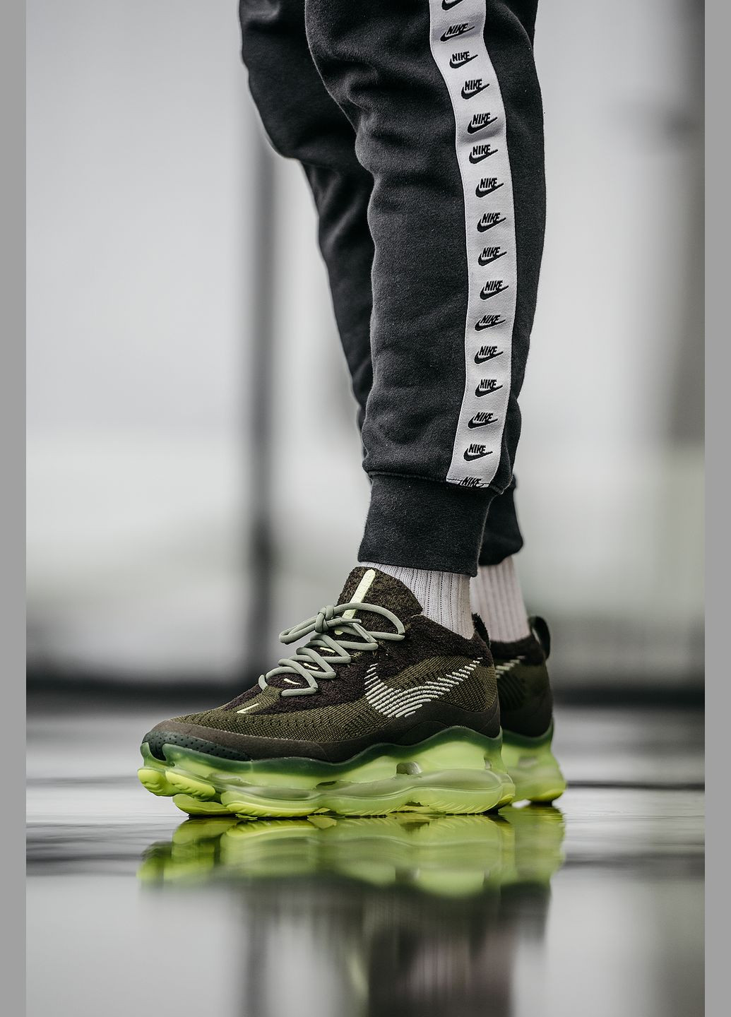 Оливковые (хаки) демисезонные кроссовки мужские nike air max scorpion fk khaki | найк аир макс скорпион фк хаки No Brand