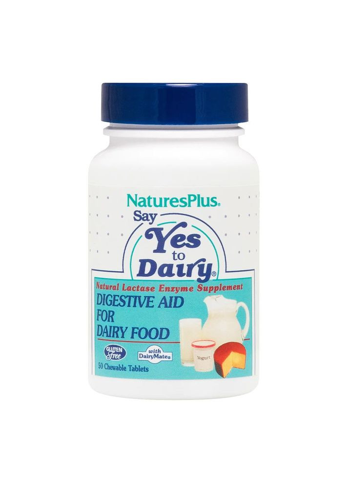 Ферменти лактази Say Yes to Dairy, 50 жувальних таблеток для підтримки травної системи Natures Plus (325834756)