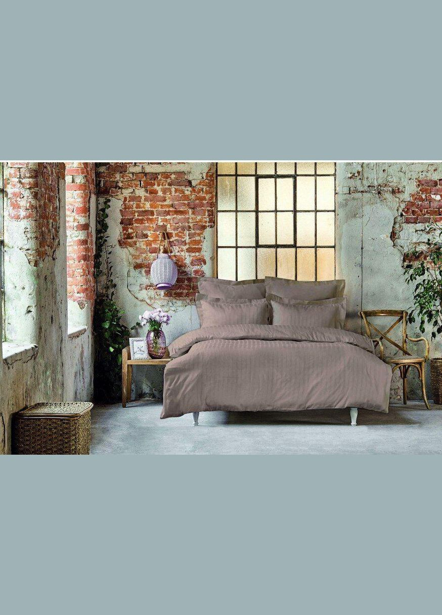 Комплект постельного белья сатин Charm bold a.murdum светло-фиолетовый евро Karaca Home (285778715)