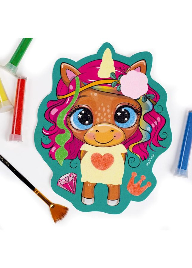 Набор для творчества "Sand Art Веселые друзья" VT4501-01, 5 флаконов с песком Vladi toys (301834797)