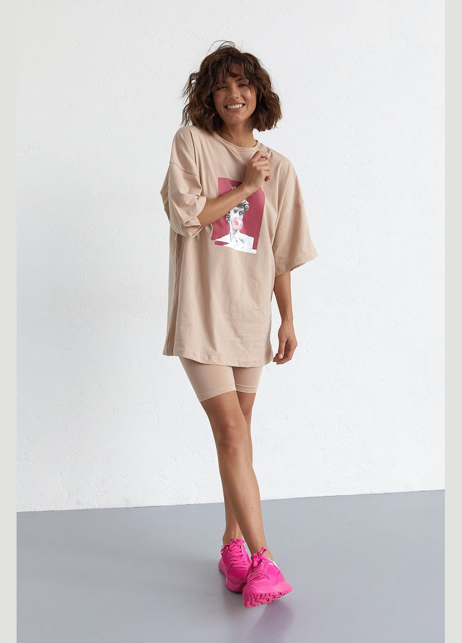 Женский костюм с футболкой oversize и велосипедками Liton (296909011)