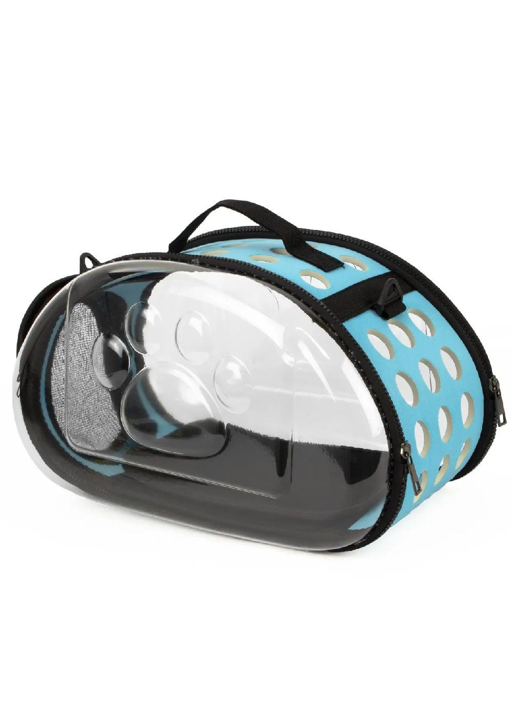 Сумка переноска для котів собак з вентиляцією прозорою стінкою ручкою ременем 34x20x20 см розмір S (477333-Prob) Блакитна Unbranded (299258384)