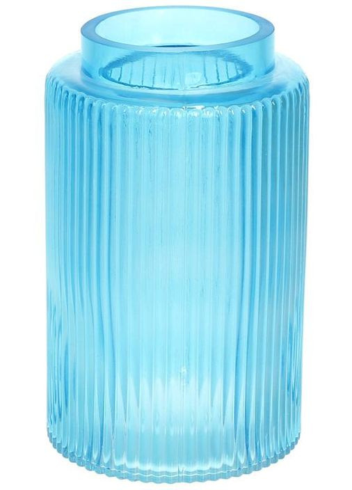 Ваза декоративная Ancient Glass "Прозрачная Лазурь" 20х12см, ярко-голубое стекло Bona (372171896)