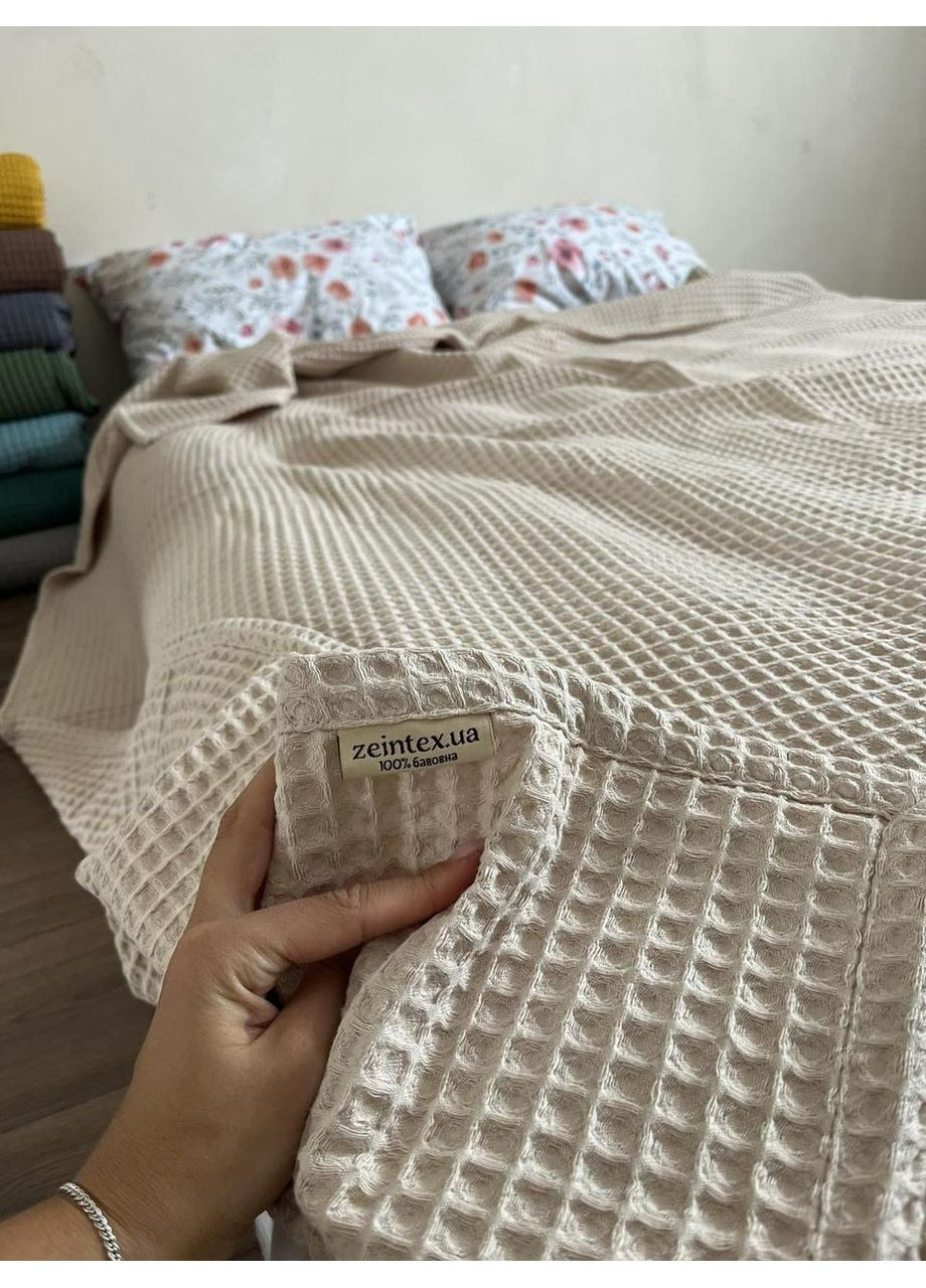 Покривало Greece вафельне бавовняне колір беж ZEINTEX (315347213)