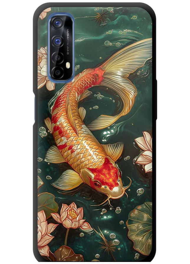 TPU черный чехол 'Мелодия Лотоса' для Endorphone Realme 7 (291128043)