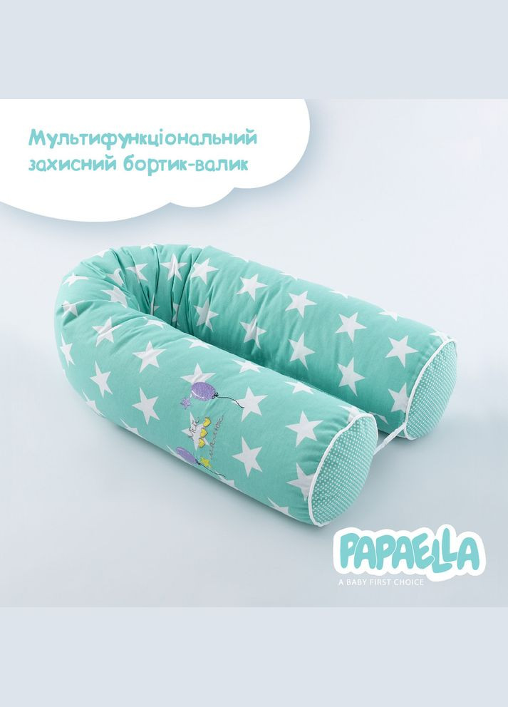 Бортик валик защитный мультифункциональный PAPAELLA 60х15 см, 120х15 см, детская кроватка, мята IDEIA (302975656)