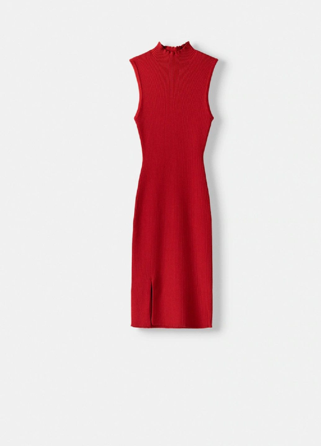 Красное коктейльное платье Bershka однотонное