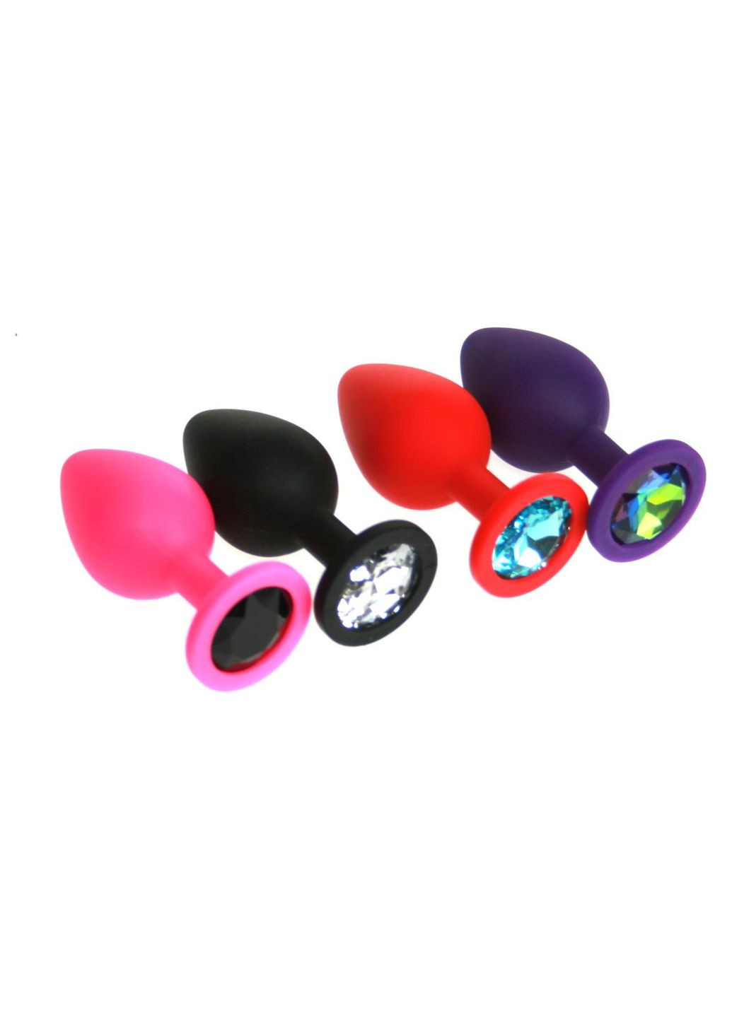 Анальна пробка L 4 см велика силіконова з каменем Silicon Crystal Focus (303877722)