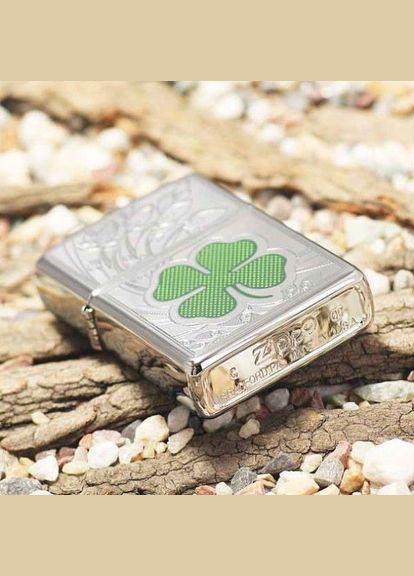 Запальничка 24699 FOUR LEAF CLOVER THUMBPRINT HIGH POLISH CHROME Zippo (316612427)
