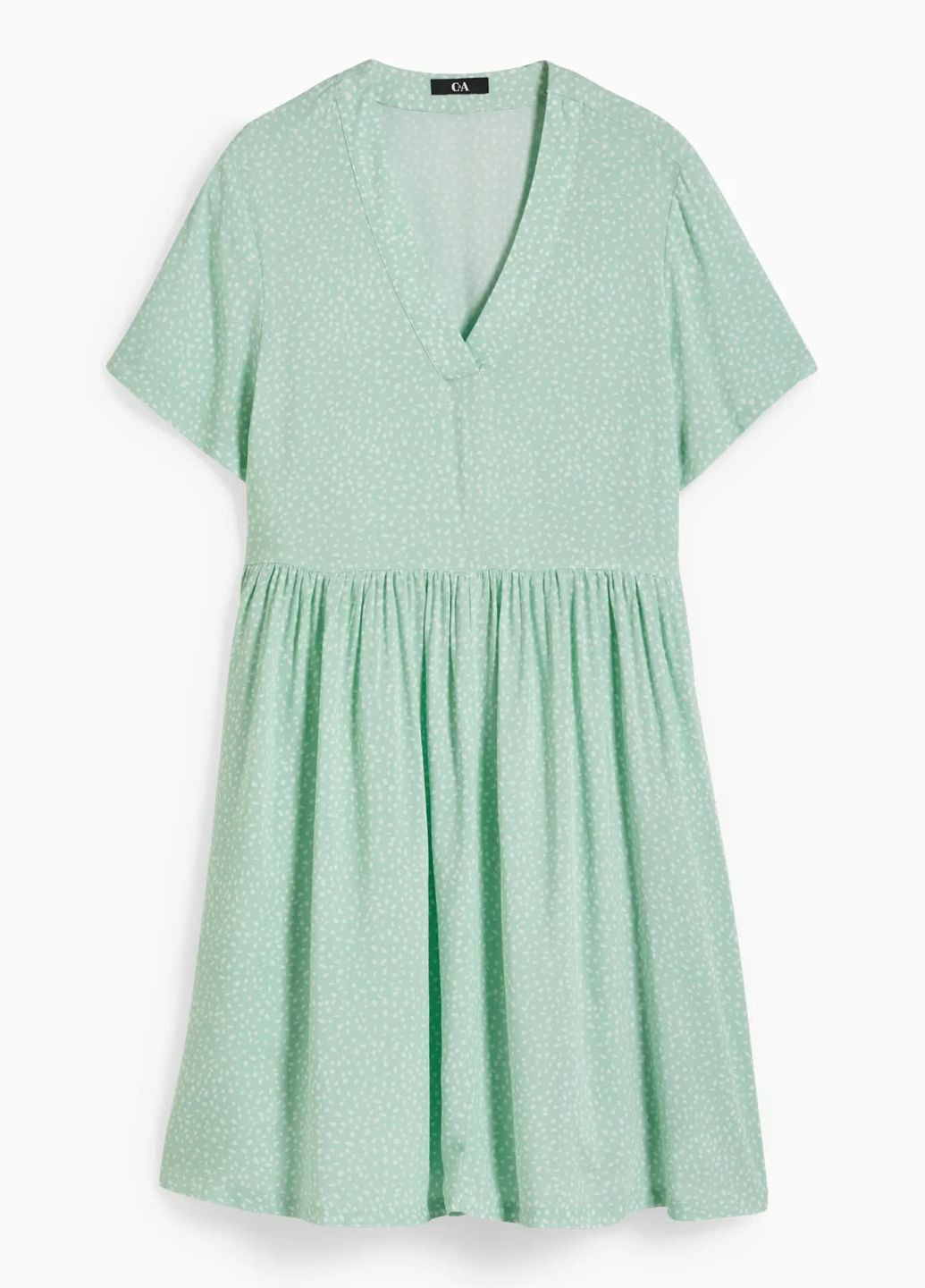 Зеленое кэжуал платье из вискозы C&A однотонное
