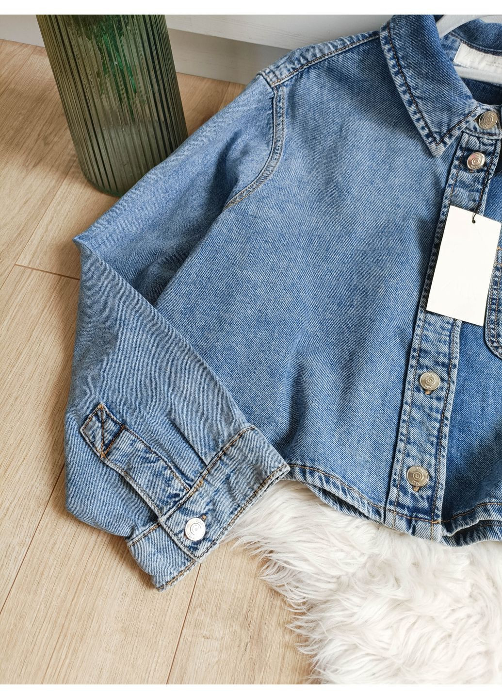 Коротка джинсова сорочка z1975 Zara (354816933)