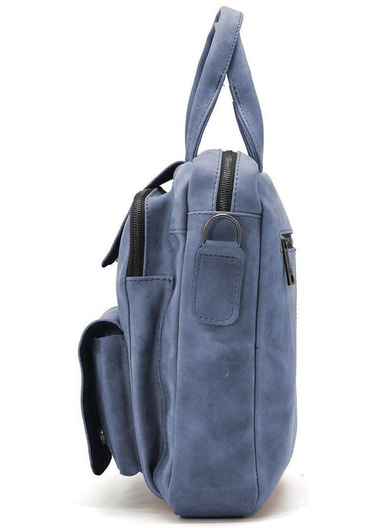 Сумка планшет через плечо мужская из натуральной кожи средняя Синий 36874 TARWA (353690161)