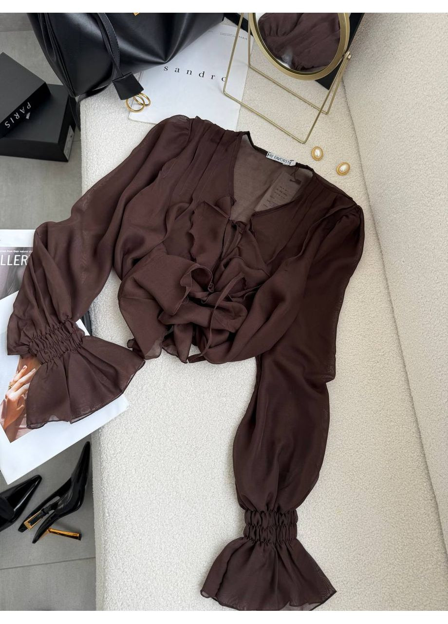 Жіноча шифонова блуза з рюшами Україна (352193453)