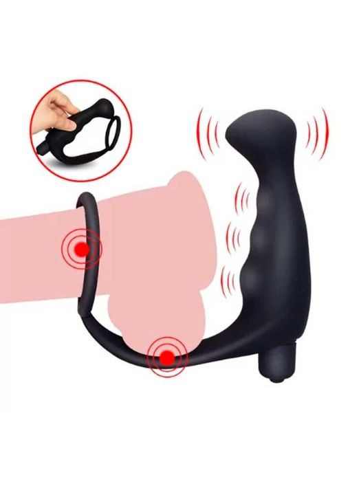Анальний масажер стимулятор простати з вібрацією Roger-4 - Чорний Drive No Brand (327875845)