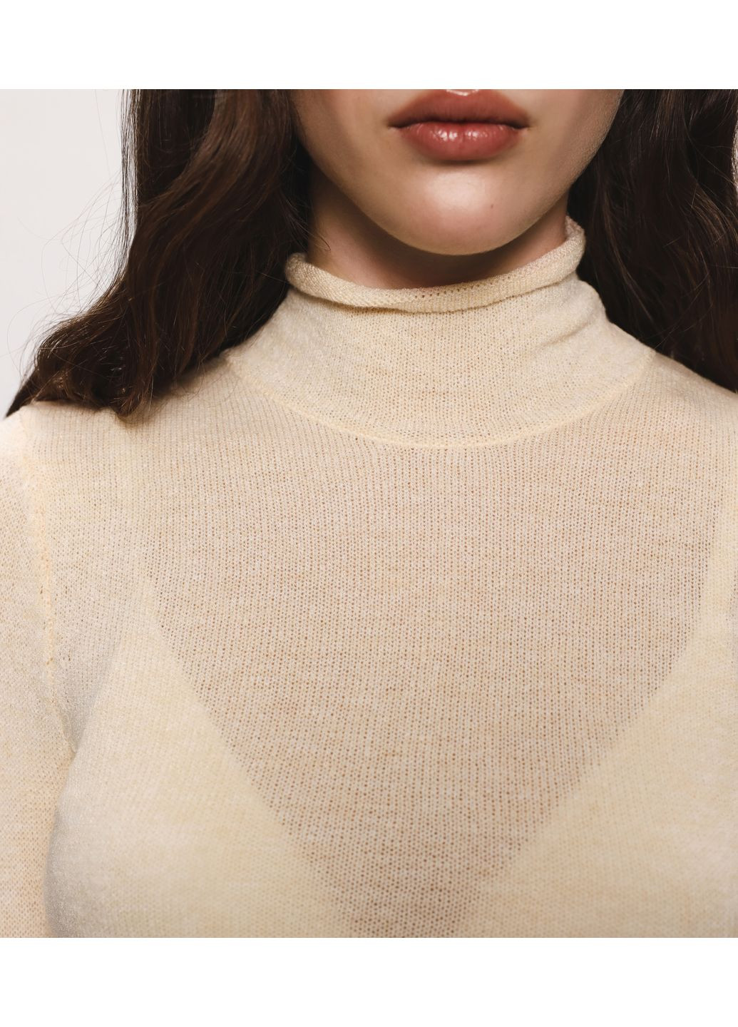 Кремовий демісезонний джемпер в'язаний 2101 Papaya